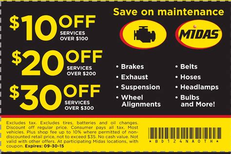 midas coupons